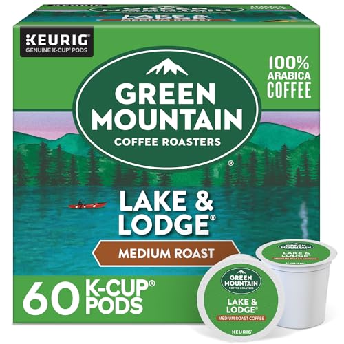 Image of Green Mountain Coffee Roasters Lake and Lodge Blend Keurig Single-Serve K-Cup pods, Dark Roast Coffee, 60 Count (6 Packs of 10)