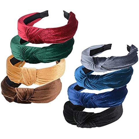 JNCH Diademas de Terciopelo Anchas de Nudo en 8 Colores Variados Cover
