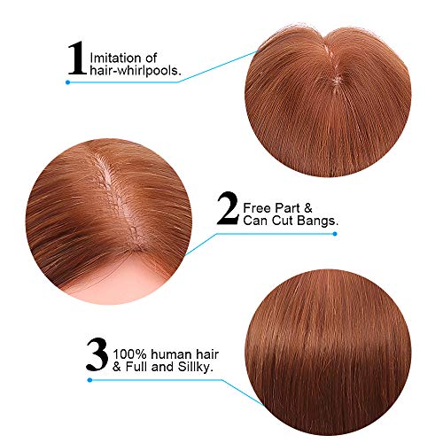 TopDirect Mannequin Head with 100% Human Hair, 18" Dark Brown Real Hair Cosmetology Mannequin Head Hair Styling Hairdressing Practice Training Doll Head with Clamp Holder and Tools - Thumbnail 4
