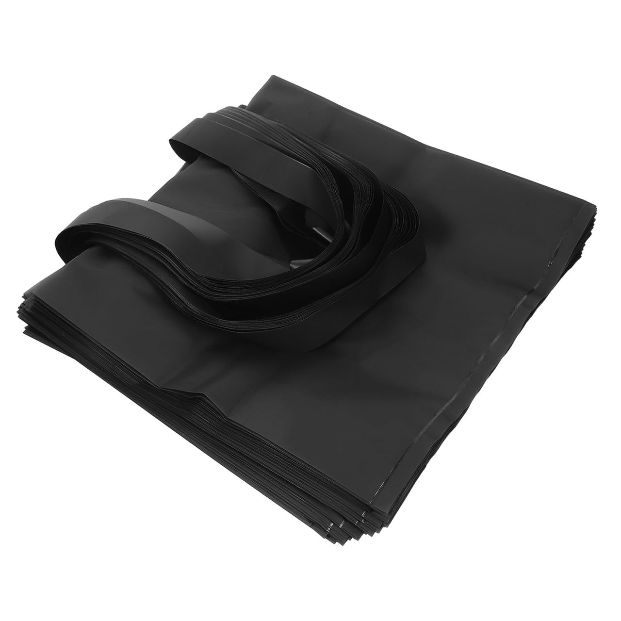 50 Pezzi Borsa Riutilizzabile la Spesa in Pe Nero Manici a Spalla, Capacità Grande, Design Sobrio per Negozi di Abbigliamento