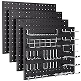 INCLY 70PCS Pegboard Wall Organizer, 4PCS Metal Peg Board Panels with 66PCS 1/4