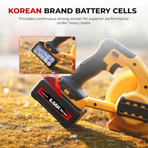 Image of 6.0Ah DCB200 Replacement Lithium-ion Battery 4-Pack,Compatible with Dewalt 20V Max Tools,Built with Korean Battery Cells