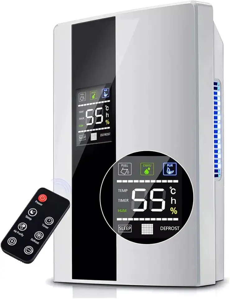 Yesop Desumidificador De Ar Ambiente Eletrico Antimofo 2000ml Portátil E Bivolt 110/220v Operação Controle Remota