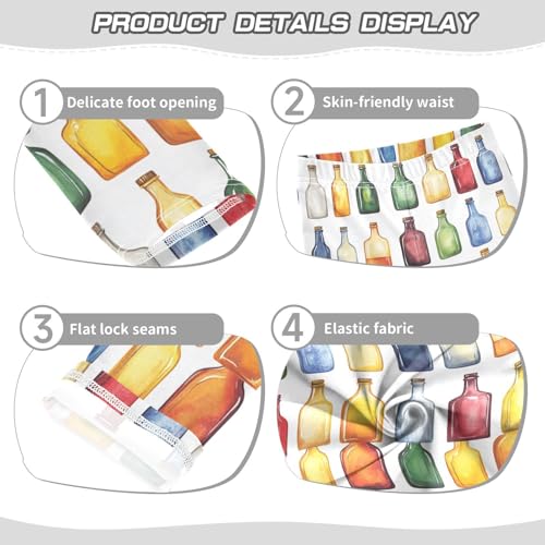 Watercolor Colorful Beer Bottles Girls Leggings Kids Yoga Pants Dance Active Tights 4T3