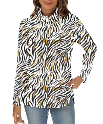 Image of Women Sweaters Turtleneck Long Sleeve Tunic Tops Fall Lightweight Pullover Sweater
