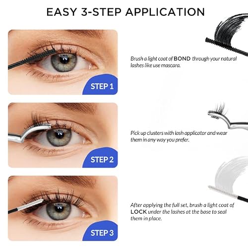 BEPHOLAN Lash Bond and Seal, DIY Eyelash Extension Bond & Seal, Lash Glue Mascara Infused with Biotin & Vitamin E–Super Strong Hold & Latex Free, Suitable for Sensitive Eyes, 0.30 oz