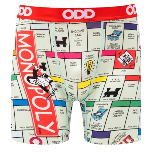 Odd Sox Men's Boxer Brief, Monopoly Board Game, Fun Novelty Underwear