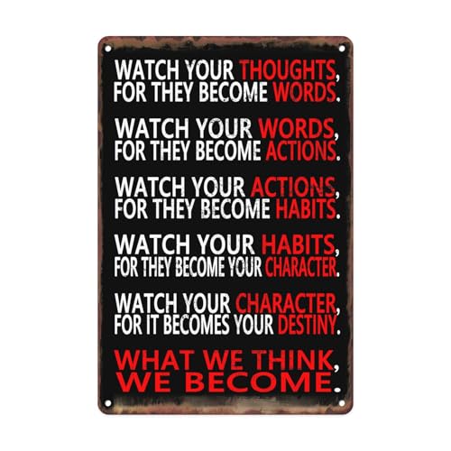 Sanwarm Metal Sign, Tin, 12 X 8 Inch, For Wall Decor Inspirational