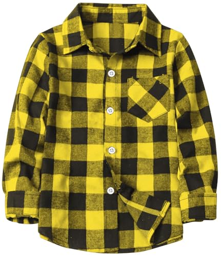 Image of Betusline Boy and Men Button Down Plaid Shirt