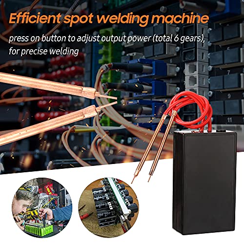 MEIZHAUNG Mini máquina de solda por pontos portátil DIY ponto soldador 6 engrenagens ajustáveis 2 mo