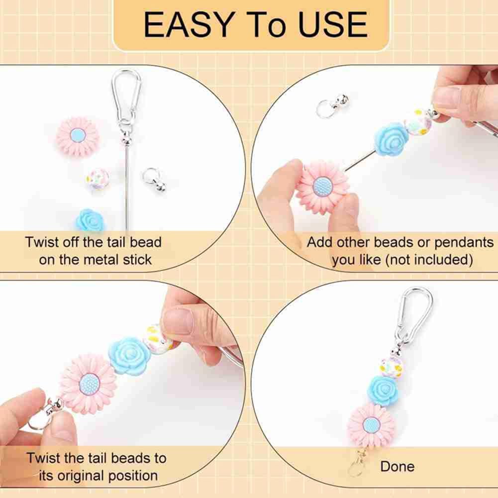 Amazon.co.jp: Lzcxszzm ビーズキーホルダーバー20個、カラフルな