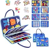 Libro Montessori, Busy Board Montessori 2 años, Libro Sensorial, Juguetes Montessori, Interactivo Maletin de Actividades, Juguetes Educativos Motricidad Fina Regalo para Niños 1 2 3 años