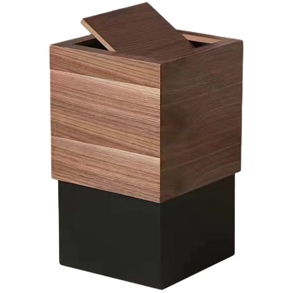 Poubelle en bois avec couvercle Sanfly de cuisine et salle de bain