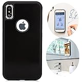 iPhone X Case, Anti Gravity Phone Case for CloudValley [Black] Magical Nano Can Stick to Glass, Whiteboards, Tile and Smooth Flat Surfaces for Apple iPhone X