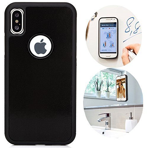 CloudValley iPhone X Case/iPhone Xs Case, Anti Gravity Phone Case Magical Nano Can Stick to Glass, Whiteboards, Tile and Smooth Flat Surfaces for Apple iPhone Xs 5.8 (2018) & iPhone X (2017) [Black]