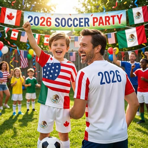 Image of Unisex Kids Soccer Jersey and Shorts Kit 2-Piece Set Boys Girls Football Outfits for Little Athlete 2-14 Years