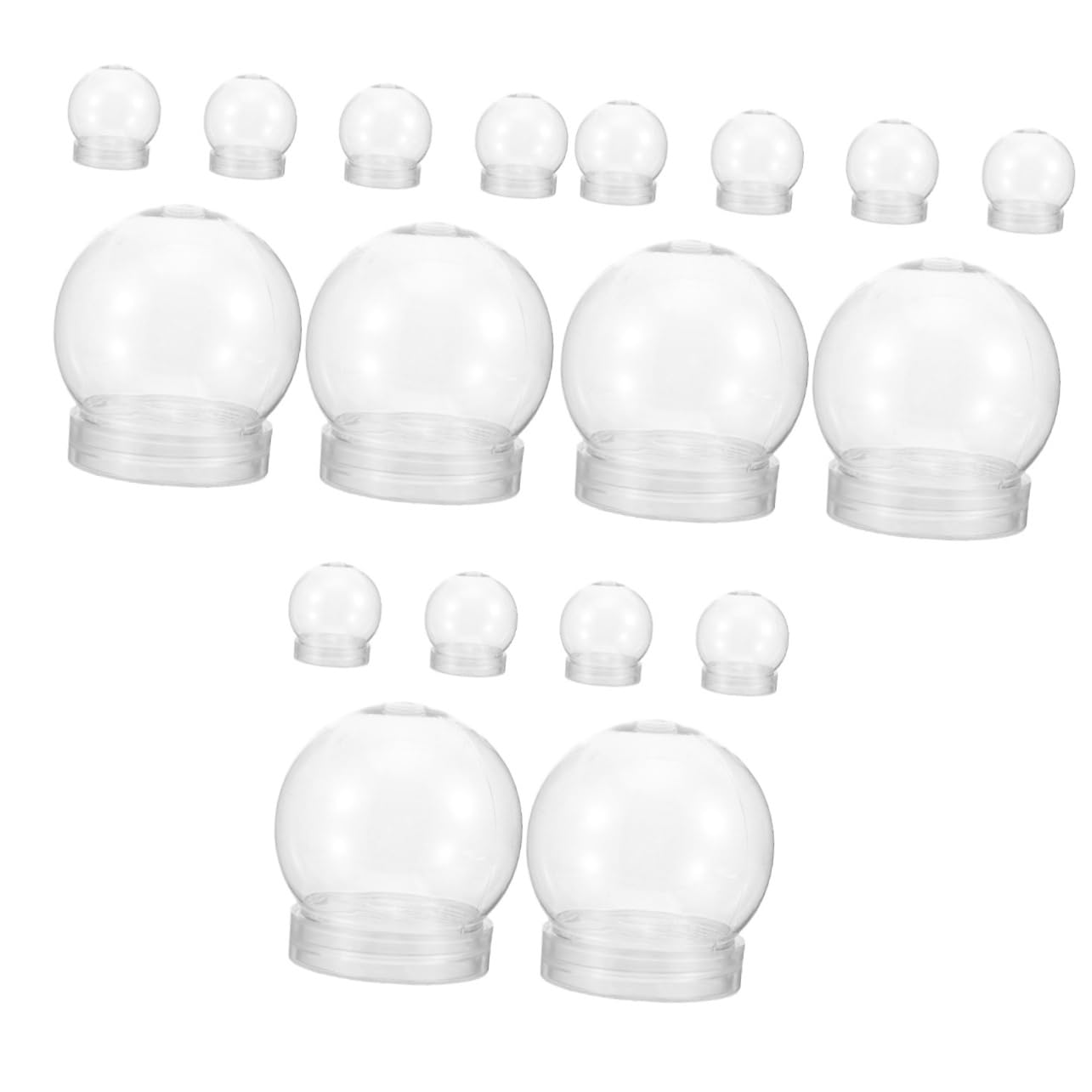 Amosfun 18 Pezzi Palloncino in Plastica Trasparente Globo di Neve di Natale Fai da Te per Bambini Globi di Neve Vuoti per L'Artigianato Globo di Neve Riempibile Barattolo di Globo