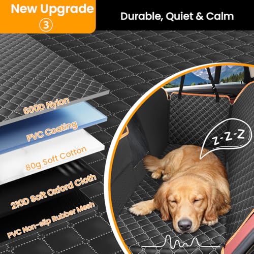 Image of KYG Car Seat Cover, 5-in-1 Waterproof Dog Hammock for Cars 135cmx148cm | breathable visual window reduces anxiety, storage pocket, 4-step quick install, machine washable hammock /cover /boot /picnic