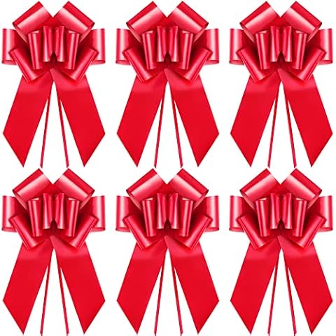 Zoe Deco Big Car Bow (23'' Red, 6 Pack), Gift Bows, Car Bow Giant, Bow for Car, Birthday Bow, Big Car Bow, Car Bows, Big Red Bow, Bows for Gifts, Gift Wrapping Bows, Big Present Bow, Party Bow Cover
