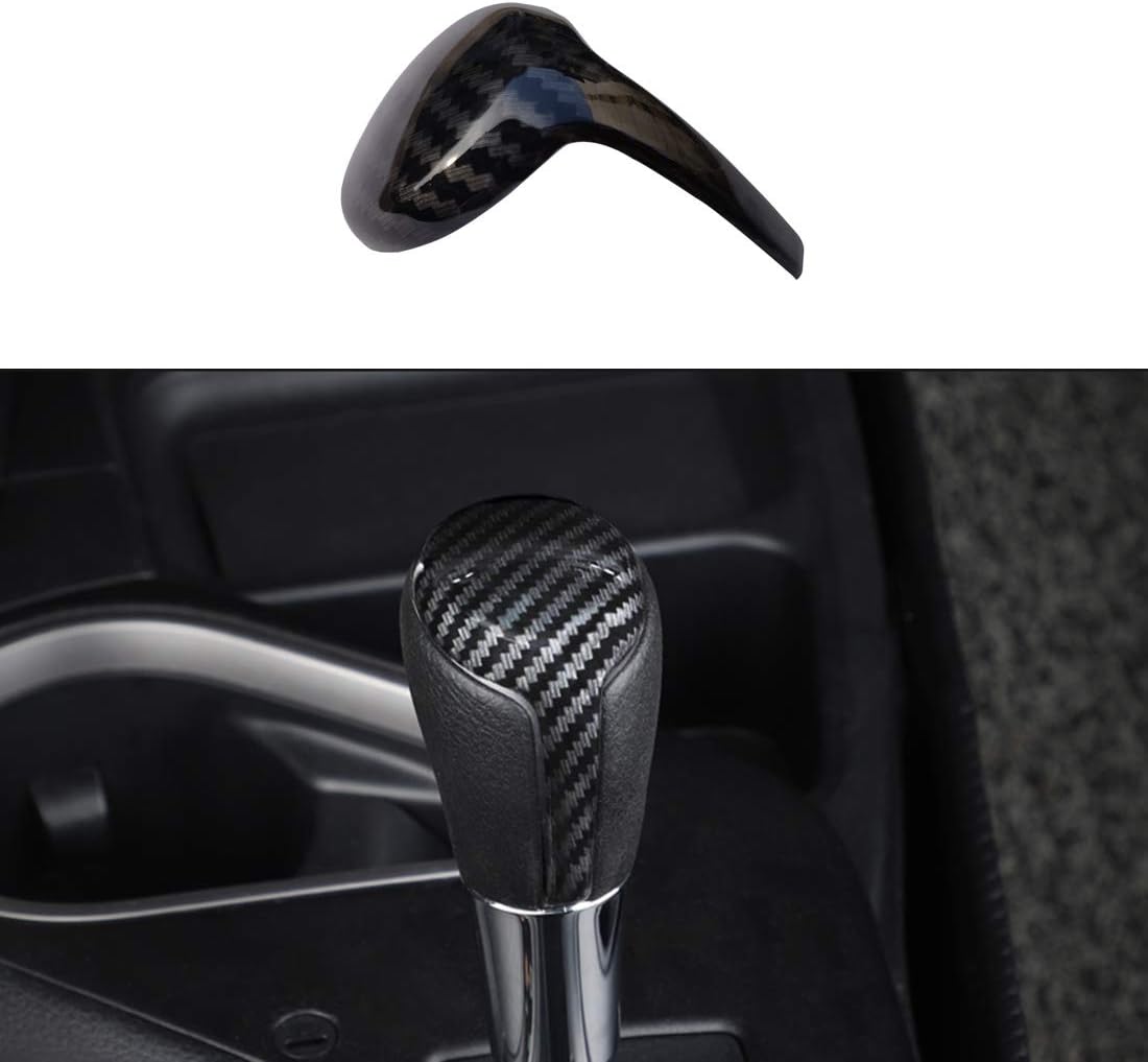 ruihe 1pc Carbon Fiber Color Interior Gear Shift Knob Decorator Cover Trim Fit for Toyota Rav4 Corolla Vios Camry Yaris