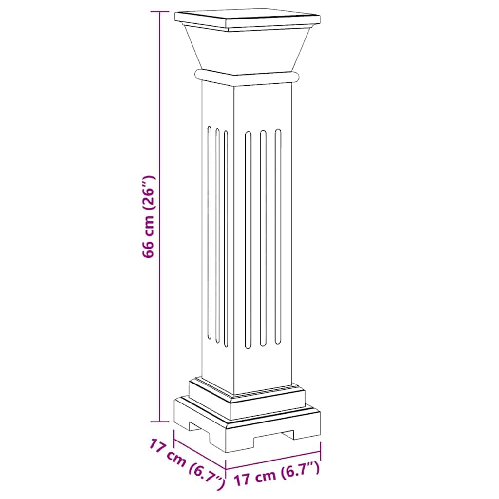 vidaXL Support pilier classique carré pour plantes MDF