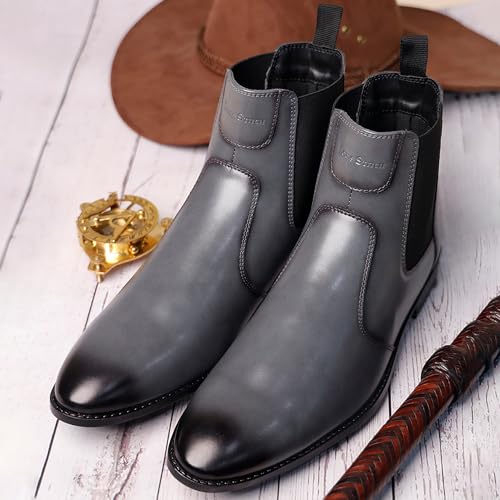 Image of LOUIS STITCH Men's Chelsea Boots | Handcrafted | High Ankle Boot| Comfortable Formal Office & Casual Wear Shoes | Dual Tone Patina Finish LSRGCL