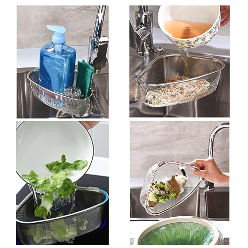 Qimmygs SC-001 Kitchen Triangle Corner Sink Strainer For Kitchen Sink, Stainless Steel Food Catcher Strainer thumb #4
