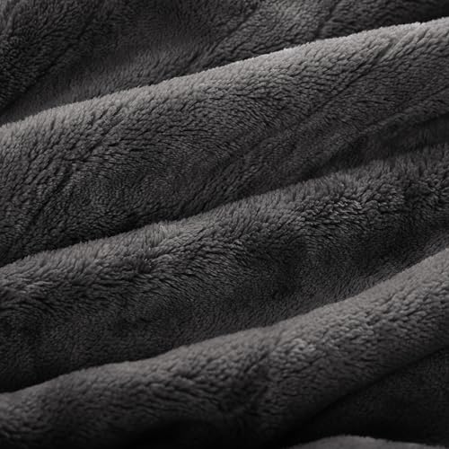 Electric Heated Blanket Full Size 72"x84", Large Oversized, 5 Heating Levels & 10 Hours Auto Off, Cozy for Bed, Sofa & Office, Machine Washable, Dark Gray