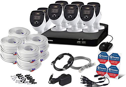 Swann Home Dvr Enforcer™ Security Camera System With 1Tb Hdd, 8 Channel 8 Camera, 1080P Video, Indoor Or Outdoor Wired Surveillance Cctv, Color Night Vision, Heat Motion Detection, Led Lights, 846808 #TOP7
