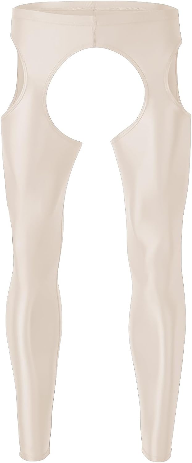 ZONBAILON コンプレッションレギンス 男性用 シャイニー シアー 下着 カットアウト パンツ サーマル レイブ パーティー