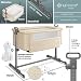 KESSER® Zustellbett Hubi 3in1 Baby Beistellbett Reisebett Babybett mit weich Matratze mit Rollen Kinderbett, 5-Fach Höhenverstellung Faltbare Seitenwand für Zuhause und Unterwegs + Spanngurt Beige
