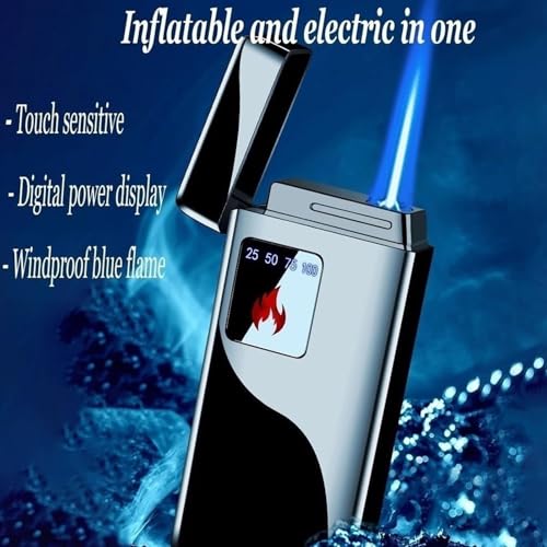 Encendedor de soplete con interruptor táctil y llama ajustable miniatura 2