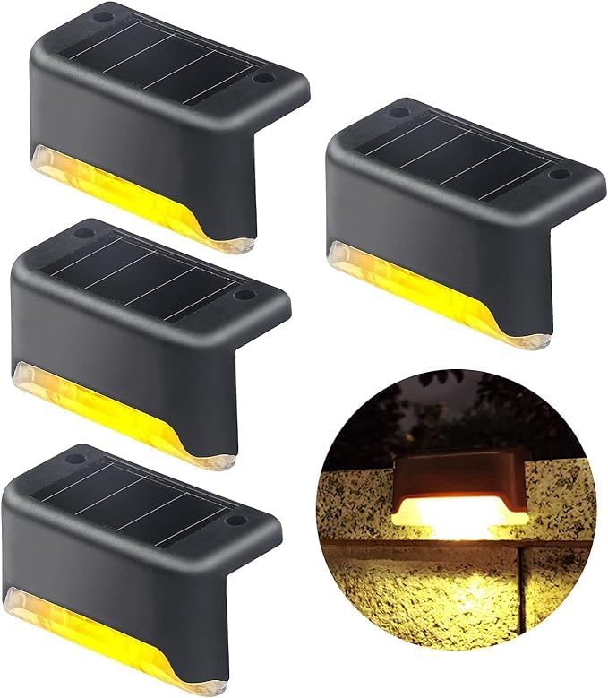 Riveira 4Psc Plastic Solar Step Light Outdoor Led Solar Powered Deck Lights Waterproof Lighting for Steps Stairs Paths Garden Fences Pathway, Outdoor Solar Deck Lights (B0CMXSYCDV) Amazon Price History, Amazon Price Tracker