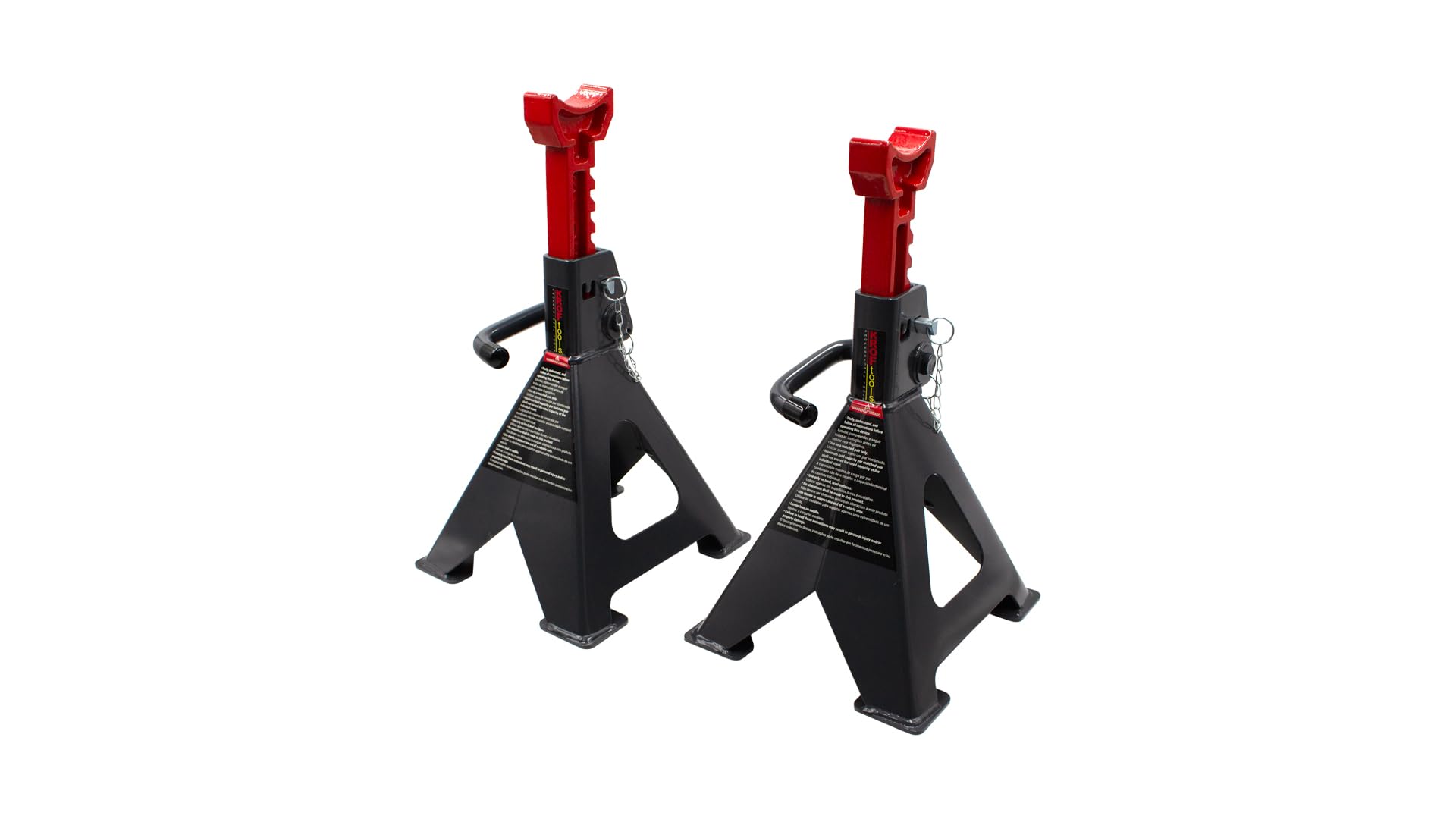 Soportes de Gato para Automóvil 6T, Par de 2 Piezas, Negro con Rojo, Acero Resistente