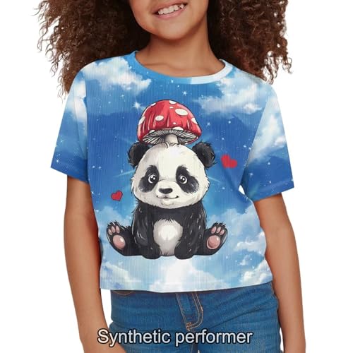 Image of 4th of July Shirt for Girls 7-8 Years US Flag Crop Tops Kids Outfit Independent Day Graphic Tee-