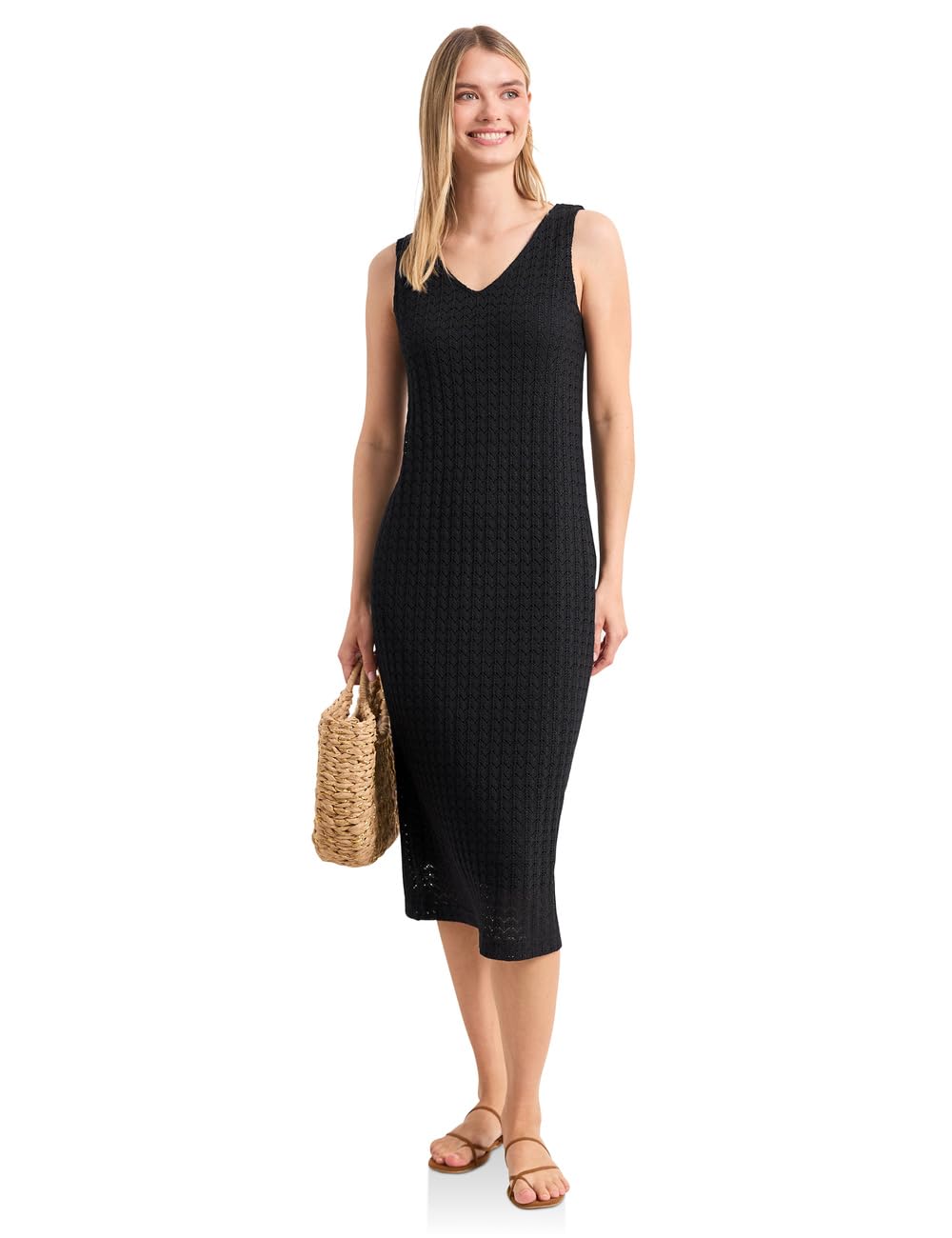 Street One Midi-Kleid mit V-Neck aus Spitze