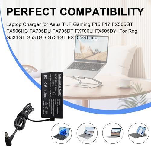MXJFYY 150W Laptop Charger for Asus TUF Gaming F15 F17 FX505GT FX506HC FX705DU FX705DT FX706LI FX505DY,Power Supply for Rog G531GT G531GD G731GT FX705GT FX505DT FX505DD FX705DD Zephyrus G14【6 * 3.7mm】 - Image 2