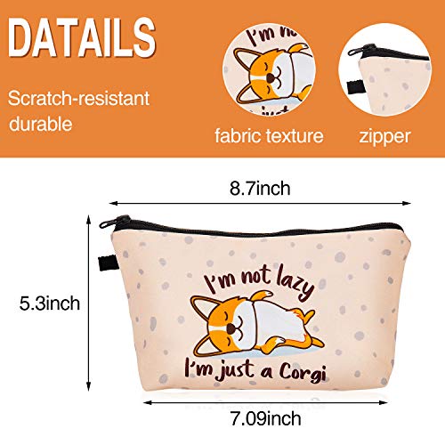 4-Pieces-Funny-Corgi-Dogs-Makeup-Bag-Travel-Small-Corgi-Cosmetic-Bag-Corgi-Pouch-Handbag-Organizer-Cash-Coin-Purse-Multifunction-Toiletry-Storage-Pouch-for-Women