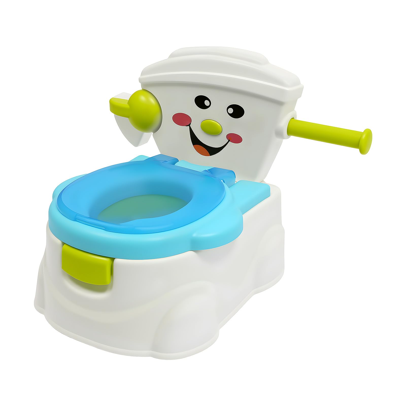 Orinal infantil 2 en 1 con reposabrazos, fácil de limpiar, color azul