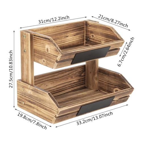 Soporte de madera para frutas que elimina el desorden de alimentos en tu cocina 3