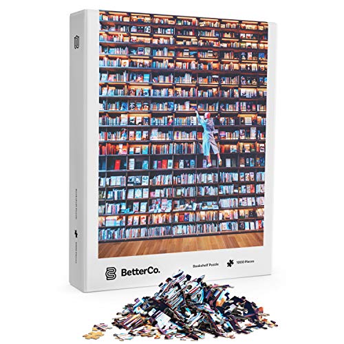BetterCo. - Bookshelf Library Jigsaw Puzzle 1000 Pieces - Difficult Jigsaw Puzzles 1000 Pieces - Challenge Yourself with 1000 Piece Book Puzzles for Adults and Teens