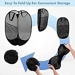 DUCOO Pop Up Hamper, 1 PCS Mesh Pop Up Laundry Hamper, Foldable Mesh Laundry Basket with Space-Saving Design for Home, Dorm, Travel & Storage - Black - Image 5