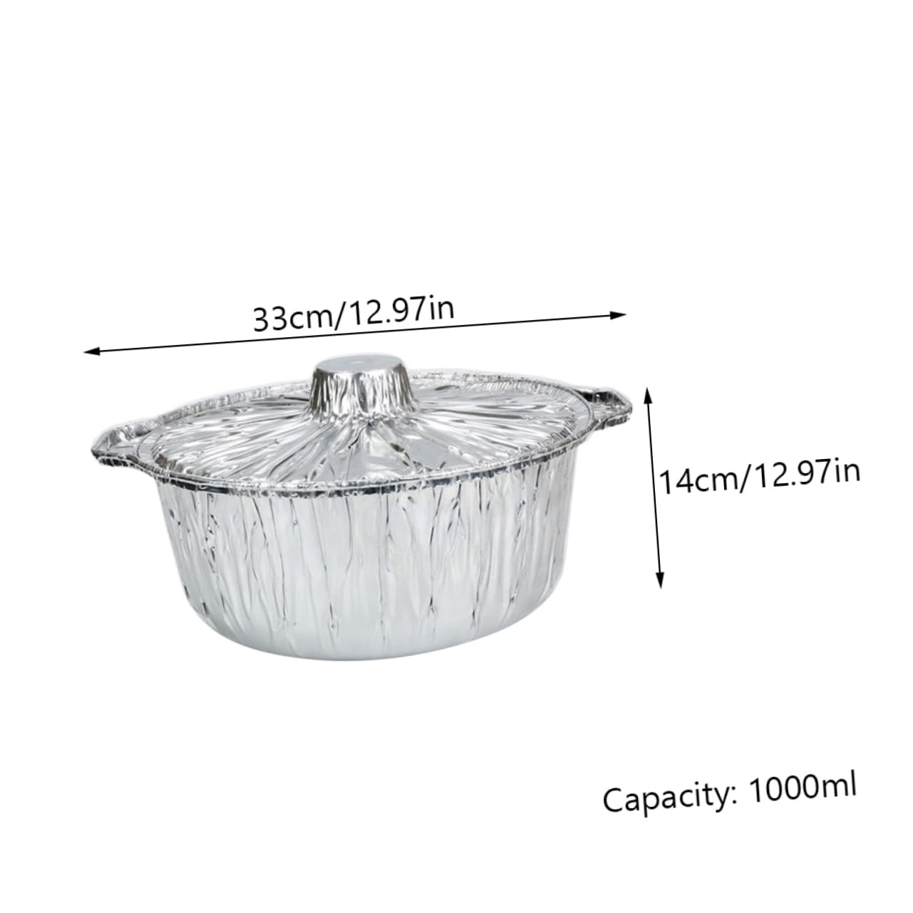Cabilock Foil Pot with Lid Thickened Grilling Pan for Camping Capacity for Bbq Cooking Baking and Outdoor Use