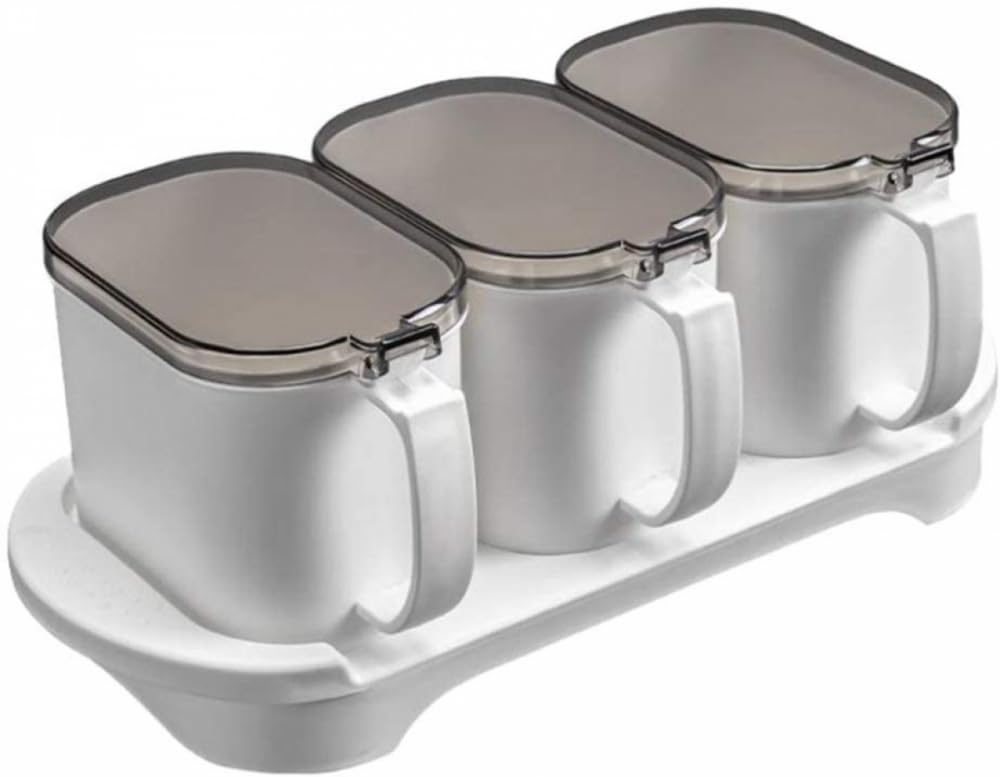 Seasoning jars, Spice Jars with Spoon LidsSet of 3pcs Containers Sugar Bowl