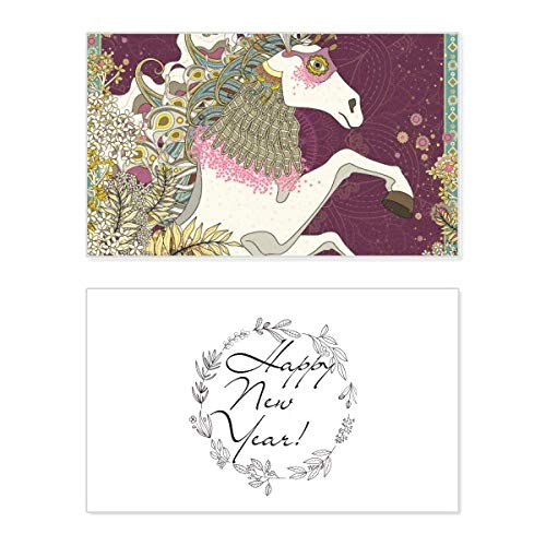 Tarjeta de felicitación de año nuevo con elegante diseño de hojas Ukiyo-e tradicional
