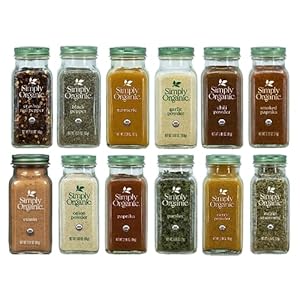 SupplyTiger All in One Versatile Spices and Seasonings Set Bundle of Simply Organic Top 12 Bottles