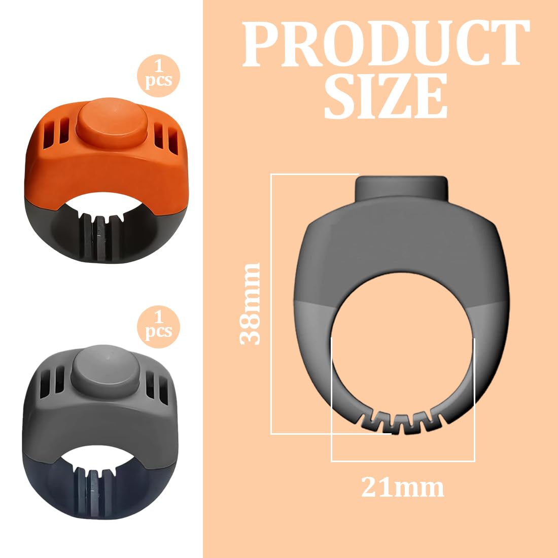 2 Clicker Chien Dressage (21mm) en orange et Gris, Clicker en Anneau pour Animaux de Compagnie Accessoire Pratique pour l’Entraînement Canin pour Chien Chat Cheval