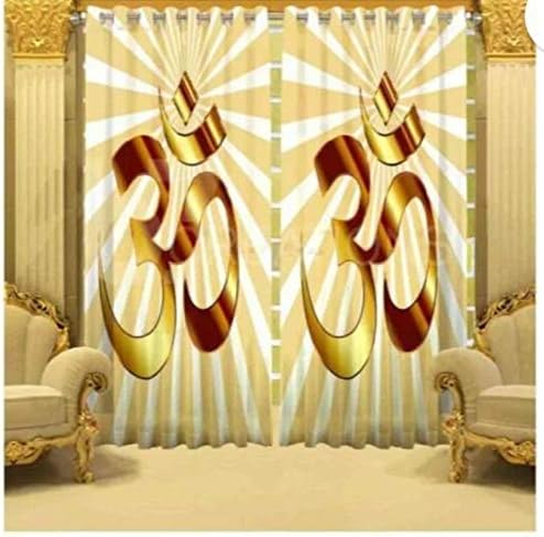 DECOMIZER Polyester 3D Digital Printed Home Furnishing Polyresin Religious Curtain for Indian Festival - Diwali, Room Mandir and Pooja Ghar (4x5 ft 1 Piece)