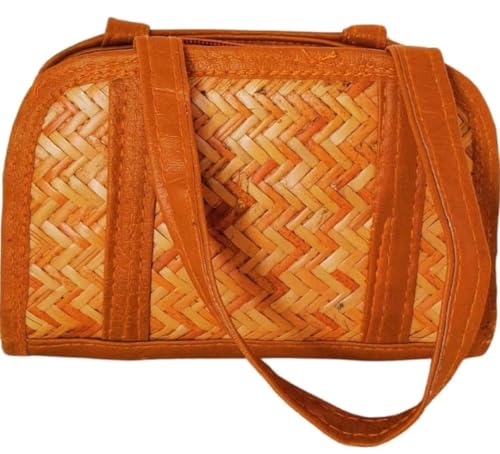 Image of han bag bamboo (LOCK) Bamboo Bags for Women - Handmade Wicker Woven Purse Handbag (pack of 1 pcs)