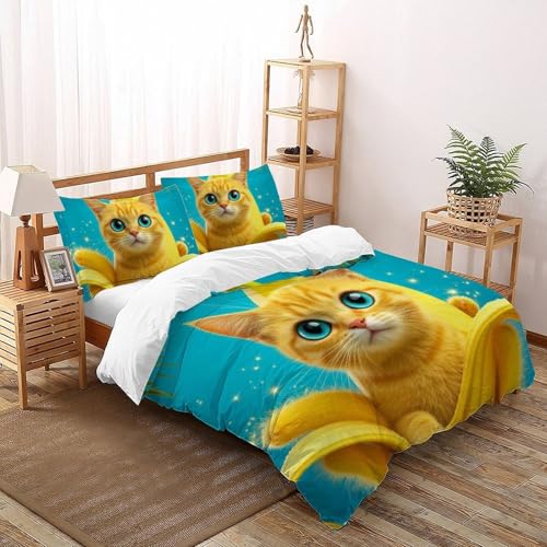 Banana Cat housse de couette animaux pour chambre d'ado dynamique
